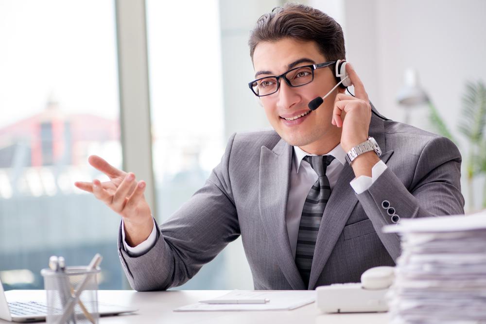 man giving consultancy on call